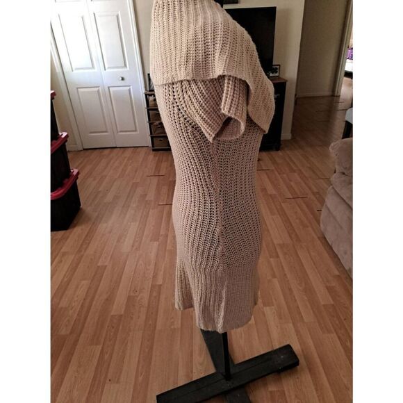 New Size XL Derek Heart Tan Short Sleeve Lightweight Loose Knit Sweater Dress - Picture 2 of 5